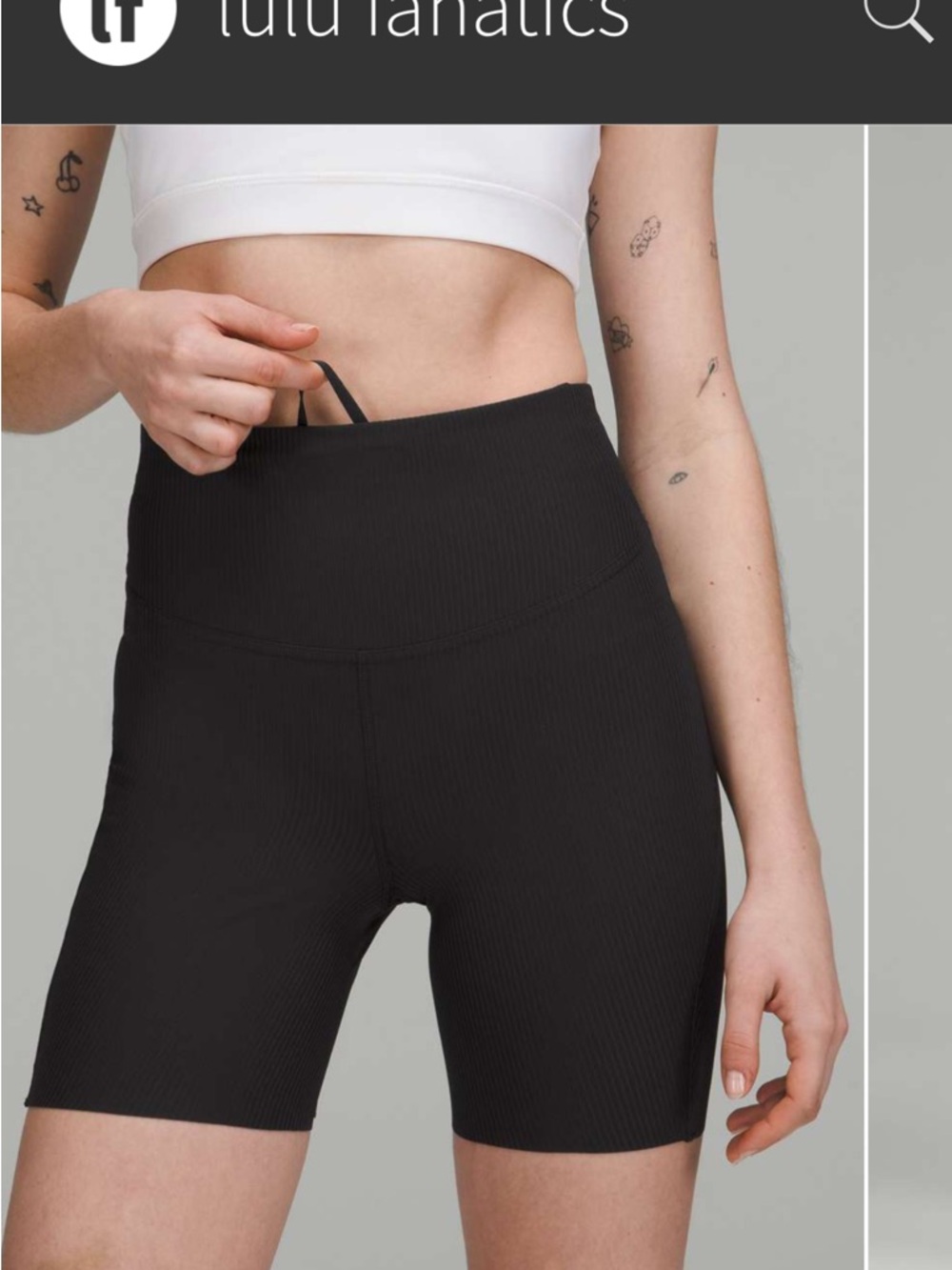 Lululemon • Base Pace Ribbed High-Rise Short 6" • Size 14